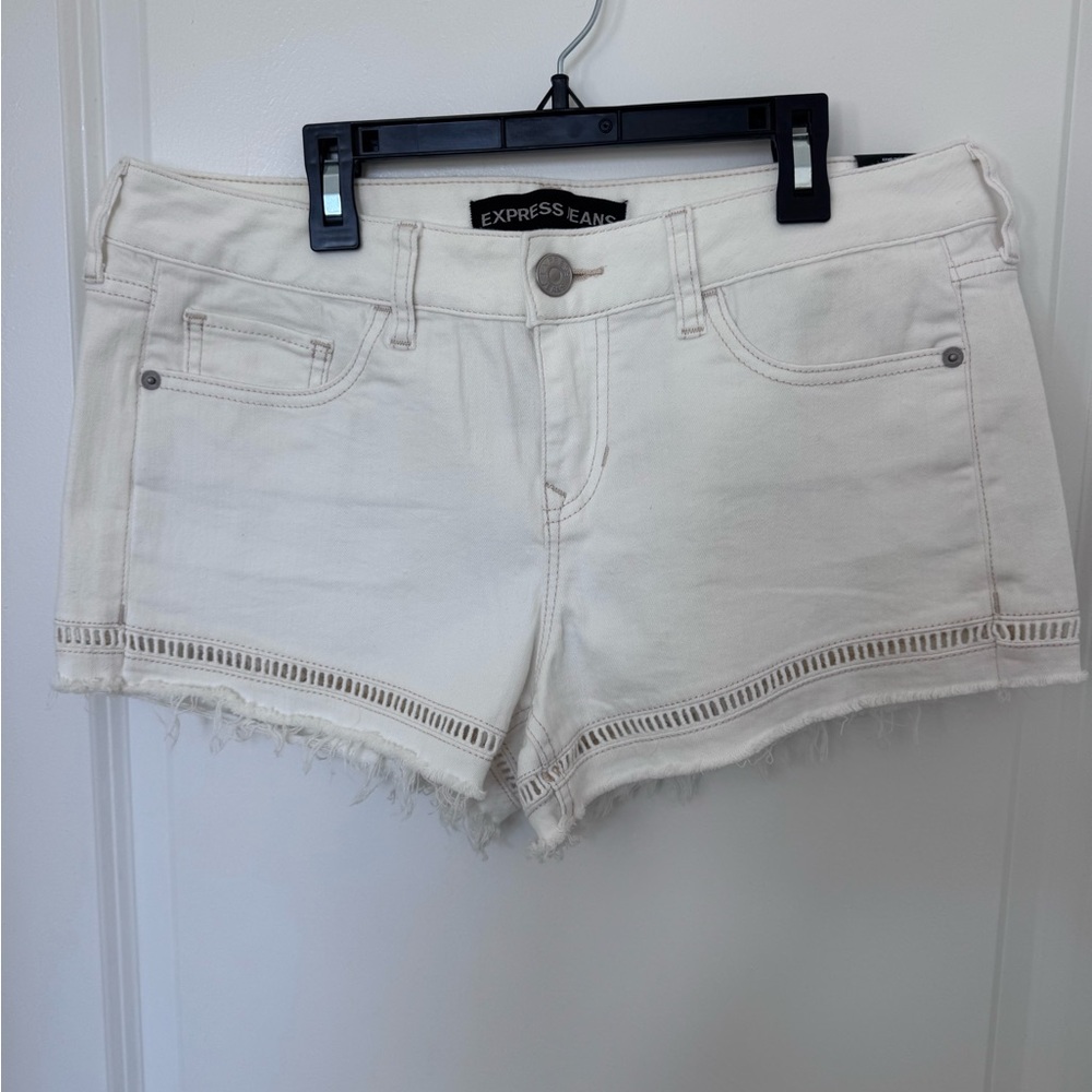Express Cream Jean Shorts for Women